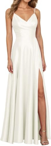 Elegantes Damen Abendkleid für Hochzeiten Partys Langarm Maxikleid mit Fließendem Stoff Quadratischer Ausschnitt Einfarbiges Festliches Kleid