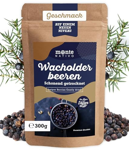 Bayas de Enebro Enteras Monte Nativo (300g) – Bayas de Enebro Secas | para Cocina y Caza – Suaves y Aromáticas – Naturales y Sin Aditivos – Aroma Intenso y Sabor Auténtico