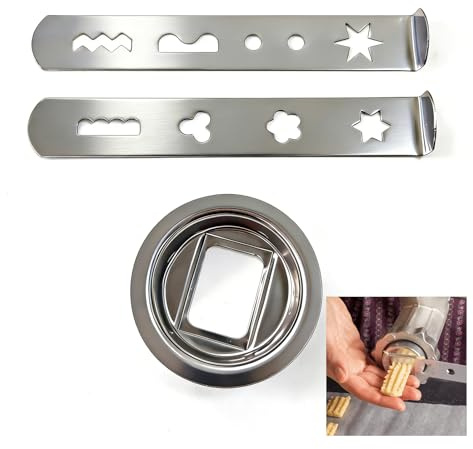 Cookware Cutter Accessory for MUM4/MUM5 Mincer, 8 Cookie Shapes for Meat Grinder Stainless Steel 58mm, Pastry Insert Easy to Use and Clean, Kitchenaid Compatible