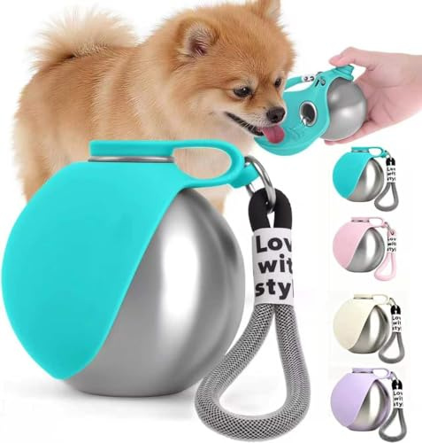 Bebedero Perro Portatil, Botella Agua Perro De 285 Ml, Botella De Agua para Perros A Prueba De Fugas, DiseñO De Silicona Plegable, Ideal para Pasear Al Perro Y Viajar