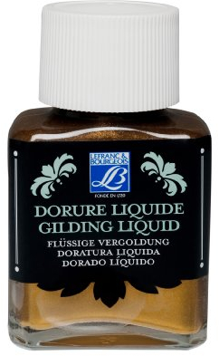 Lefranc Bourgeois 350415 flüssige Vergoldung für Dekoration, schillernde Metallfarben mit hoher Deckkraft, wasserfest & wetterbeständig, 75ml Flasche - Florentiner Gold