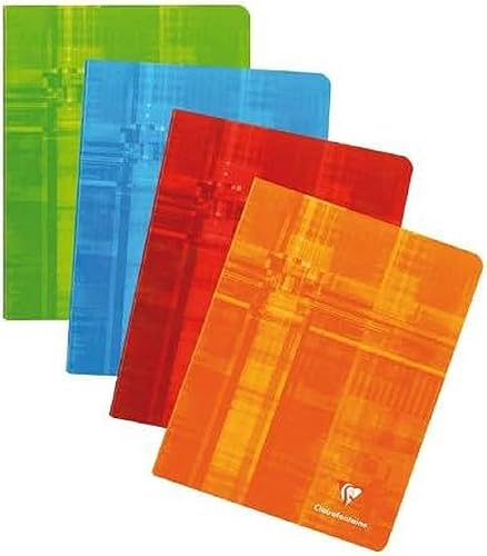 Clairefontaine 382C - Schulheft / Heft 16,5x21 cm, 48 Blatt 90g, kariert 5x5mm mit Rand, geheftet, farbig sortiert, 1 Stück