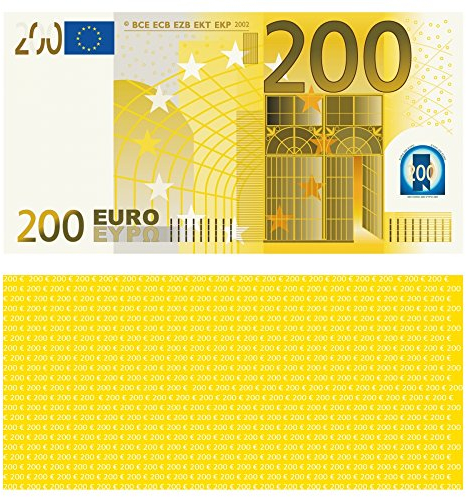 LYSCO 200 Euro Spielgeld - verkleinert auf 75% des Originals, 100 Stück