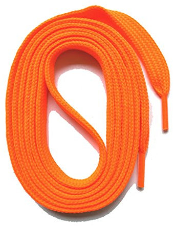 SNORS SCHNÜRSENKEL flach NEON ORANGE 145cm, reißfest, Made in Germany, universelle Flachsenkel aus Polyester für Sportschuhe Sneaker Turnschuhe und Chucks - ÖkoTex, 10mm breit