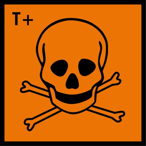 Gefahrgutschild aus Aluminium - Sehr Giftig - 10 x 10 cm