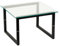 Flash Furniture Bout de canapé en Verre, métal, Transparent/Noir
