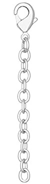 Kendra Scott 2 Necklace Extender for Women, Fine Jewelry, Rhodium-Plated, Lobster Clasp