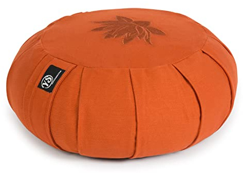 Yoga Studio Pleated Round Zafu Buckwheat Meditation Cushion - Lotus Leaf