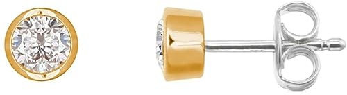 XENOX Ohrringe XS7028G Damen Ohrstecker Silver Circle gold Sterling-Silber 925 Gold weiß Zirkonia