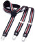 DonDon Hosenträger Herren getreift schwarz rot weiß schmal 2,5 cm - Extra starke Clips für Anzug - Hosenträger Herren extra stark - Ideal für Männer oder Damen Rockabilly Suspenders