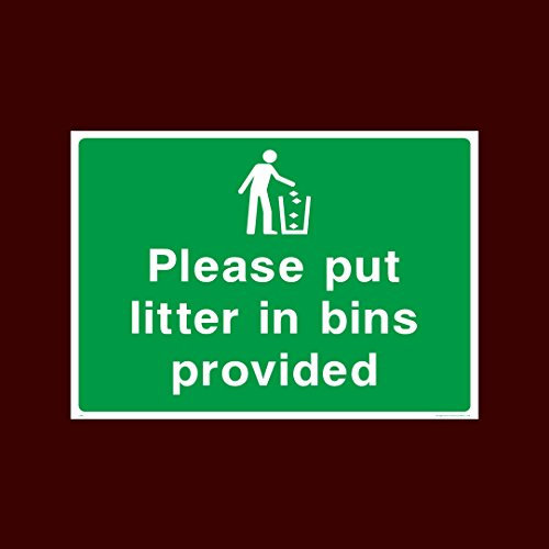 Please put litter in bins provided Sticker/Self Adhesive Sign - Warning, Farm, Dogs, Agriculture, Cattle, Sheep, Bull - (CA46)