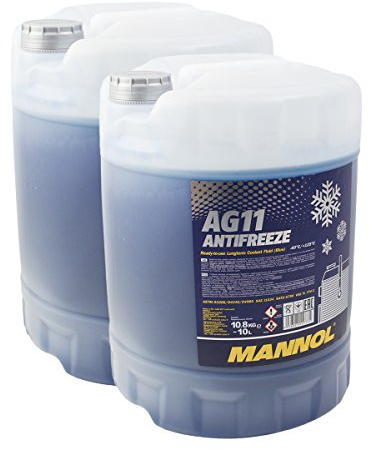 2X MANNOL MN4011-10 Longterm Antifreeze AG11-40°C Kühlerfrostschutz 10L