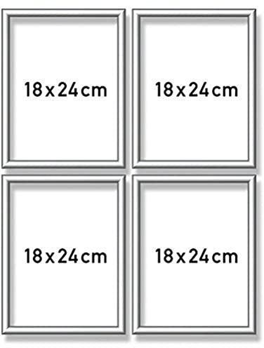 Schipper 605290764 Malen nach Zahlen, Alurahmen Quattro je 18 x 24 cm, Silber matt ohne Glas für Ihr Kunstwerk, einfache Selbstmontage