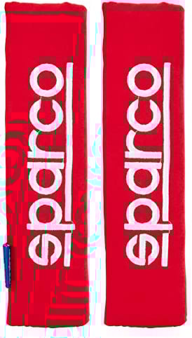 Sparco SPC1204RD Seat Belt Padding Protector Car Travel, 2 Units, Rosso