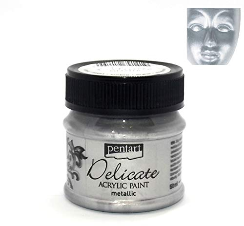Zita's Creative Acrylfarbe Metallic Delicate 50ml - Silber. Metallfarbe, Bastelfarbe, Acrylfarbe
