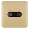 Schneider Electric Lisse Screwless Deco - Double TV Aerial Socket, 240V GGBL7020BSBS, Satin Brass with Black Insert
