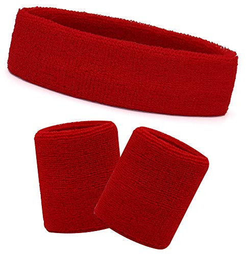 HikBill sweatbands Set Including Sports Headband and Wrist sweatbands for Running, Cycling, Jogging, Tennis, Football.
