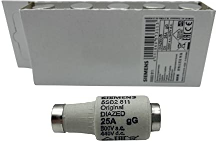 SIEMENS - x5 Stück DIAZED-Sicherungseinsatz 500V 25A