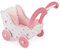 Holzpuppenwagen für Baby-Puppen bis 54 cm, Puppenwagen aus Holz, Schiebehöhe 43 cm