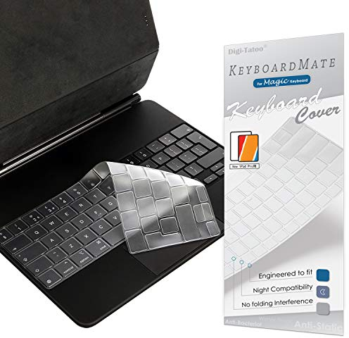 Digi-Tatoo Keyboard Cover Compatible with 2024 Magic Keyboard for iPad Air 13-inch (M2) and old Magic Keyboard for iPad Pro 12.9 inch (6th. 5th, 4th,3th) - Ultra Thin Protector (British/Euro Layout)