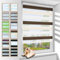 Zarnan Doppelrollo Klemmfix ohne Bohren Weiß-beige-braun 55x130cm(Stoffbreite 51cm) Duo Rollo Blickdicht Zebrarollo Rollos für Fenster ohne Bohren für Wohnzimmer Küche Büro lichtdurchlässig