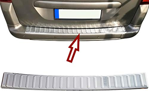 Recambo | Protector de Parachoques trasero | Compatible con Citroen Berlingo II | Acero Inoxidable Cromado | Protección borde de carga