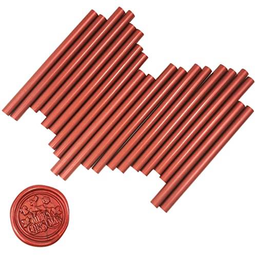 Varacl - Bastoncini di colla sigillante a caldo, per sigillare lettere, ideale per partecipazioni di nozze, buste di cartoline, lettere, cartoline, biglietti, idee regalo, 7 x 100 mm, 20 pezzi (rosso)