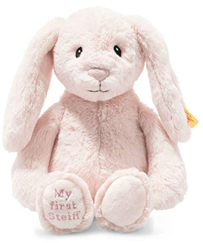 Steiff 242359 Soft Cuddly Friends My First Hoppie Hase - 26 cm - Kuscheltier für Babys - rosa (242359), rosa 150 g