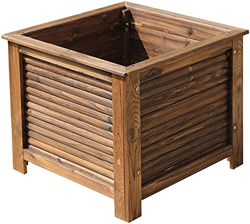 EIIDJFF Hochbeet Indoor Flower Plant Pflanzbehälter Erhöhte Gartenbeet Pflanzbox Pflanzbox Drainage Loch Gartenbeet Kit (Color:Brown;Size:75X75X66CM)