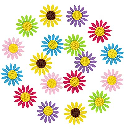 Niaciswe Filzblumen 150 Stück Selbstklebende Filzblumen Filz Blumen Bunte Stoff Blümchen Filz Sonnenblume Gänseblümchen stoffblumen Stoff Blumen Deko Blumen für DIY Handwerk Scrapbooking Dekor