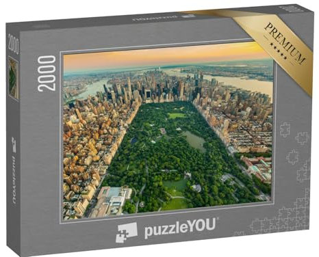 puzzleYOU: Puzzle 2000 Teile „Luftaufnahme von Manhatten und Central Park, New York“ – aus der Puzzle-Kollektion Parks, Central Park, Blumen & Pflanzen