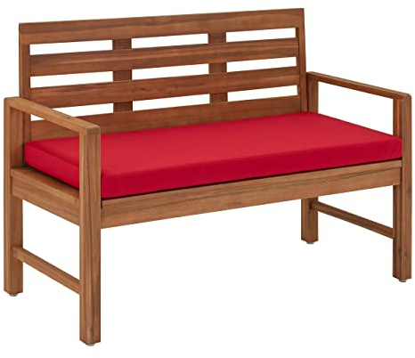 Amazon gepolstert Outdoor-Liegesofa, Akazienholz, natürliche Oberfläche, Kapazität 102 kg