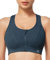 Yvette Sport BH Starker Halt Vorderverschluss Große Größe Mesh Ringerrücken für Lauf Joggen Reiten,Navy,S Große Größen