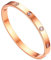 JewelryWe Schmuck Damen Armreif Edelstahl Zirkonia einfache Stil Liebe Armband 6mm breit mit Schließe größere Armspange Gravur Rosegold
