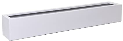 VIVANNO Blumenkasten Balkonkasten Pflanzkasten Fiberglas FLOBO weiß - 15x100x17 cm