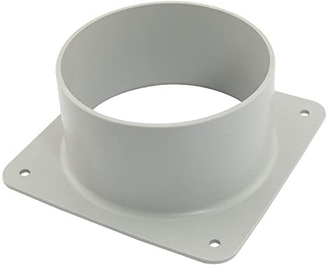 DGHAOP Piastra da parete per sfiato asciugatrice grigia, 115 mm, in plastica ABS, connettore per condotto dell'aria, flangia per tubo dritto, parete e soffitto (da quadrata a rotonda)
