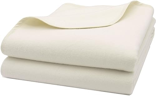 ZOLLNER 2er-Set Umzugsdecken, Malerdecke, 100% Baumwolle, 140x200 cm, Rohweiß