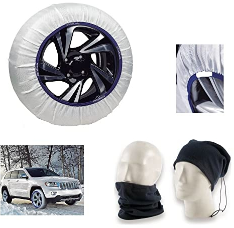SCHNEESOCKEN FÜR Reifen 265/65 R17 CALZANEVE Taglia XXL PER GOMME RUOTE Auto Schnee UND EIS IN INNOVATIVEM UND LEICHTEM GEWEBE ZUGELASSEN