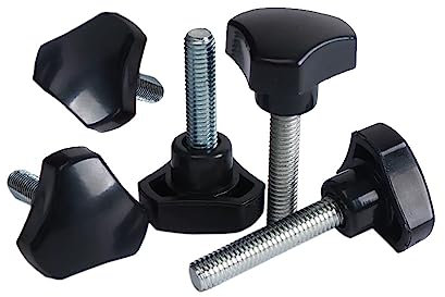 5 Pcs Clamping Screw Knobs Triangular Plastic Head Thumb Screw Bolts M6 Hand Clamping Screws for Machinery Furniture Electronic Equipment