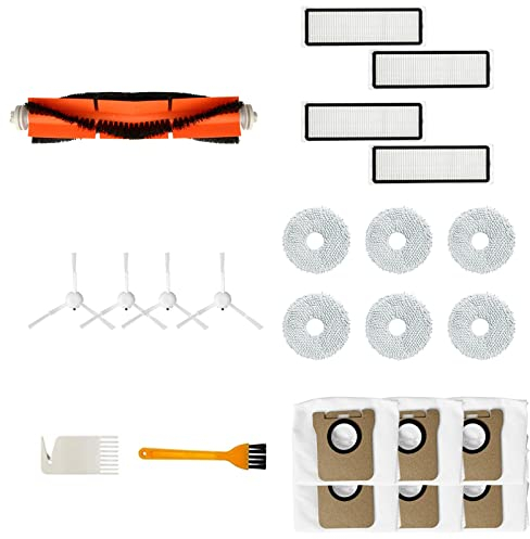 HUAYUWA Vacuum Accessories Set (1 Brushroll + 4 Side Brushes + 4 Filters + 6 Rags + 6 Dust Bags) Compatible for Dreame Bot L10s Ultra Robot Vacuum Cleaner Replacement Parts
