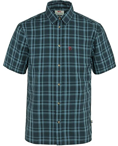 Fjällräven Herren Övik Lite SS Hemd, Dark Navy/Dawn Blue, XXL