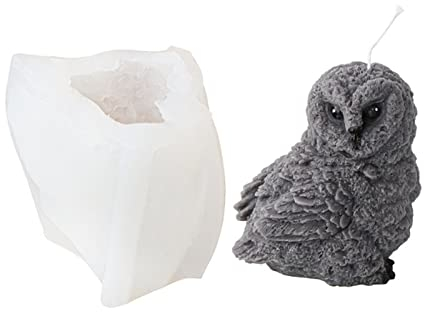 Xidmold 3D Eulenform Silikon, Eule Silikonform Kerzenform Seifenform Eule Backform für Schokolade, Süßigkeiten, Kerze, Seife, Gips, Skulptur, Epoxidharz Handwerk (B)
