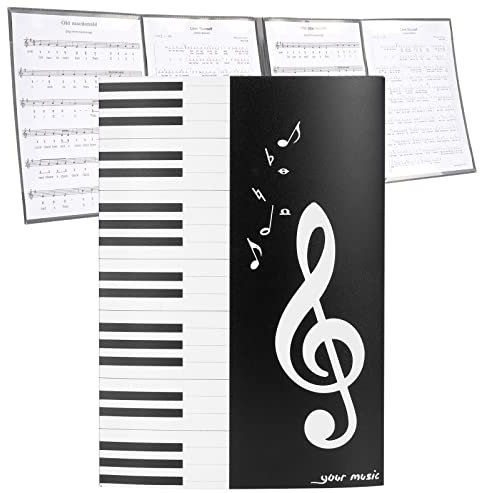 Musiin 6-seitiger Klavier-Notenordner, A4, dreifach gefaltet, erweiterbar, Organizer für Klavierarrangement, Notenblätter