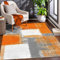 UYWEGRFK Teppich für Flur, Schlafzimmer, Küche, Wohnzimmer Kurzflor Teppich Geeignet für Wohnkultur orange weiß grau 70 x 140 cm