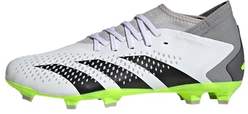 adidas Predator Accuracy.3 Firm Ground Boots, Botas de fútbol Unisex Adulto, Cloud White/Core Black/Lucid Lemon, 40 2/3 EU