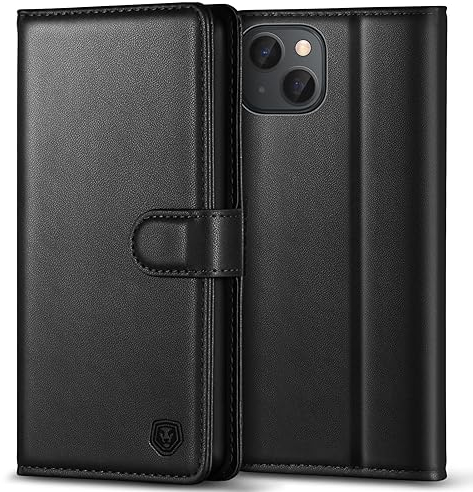 Handyhülle für iPhone 15 Hülle Premium PU Leder iPhone 15 Case Klapphülle Brieftasche Kartenfach Ständer Magnet Handytasche Schutzhülle für iPhone 15 (6,1 Zoll) - Schwarz