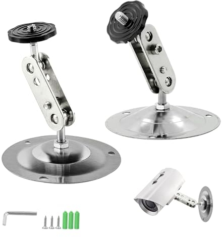 Wandhalterung Kamera Klammern Verstellbare Kamerahalterung - Metall Sicherheitskamera Halterung Outdoor 360 Degree Wird Zu üBerwachen mit Schrauben für Drinnen und Draußen Kamerahalter, 2 Stück
