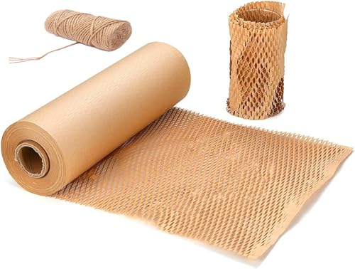 verpackungsmaterial füllmaterial verpackungsmaterial papier rolle Wabenliner Verpackungsrolle Kraftpapier zum Verpacken/Lagern exquisiter Zerbrechliche Gegenstände (25cm*20m)