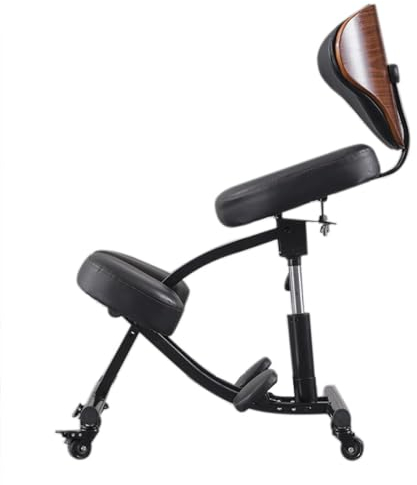 Ergonomischer Kniestuhl mit Rückenstütze,verstellbarer Schreibtischstuhl,Verstellbarer Kniehocker Haltungskorrekturstuhl Orthopädischer Kniestuhl für Zuhause und Büro(Color:A,Size:)