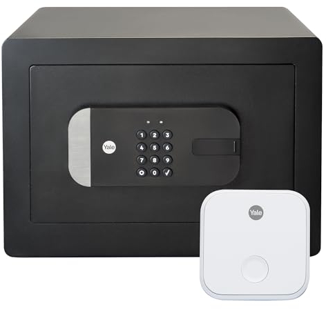 Yale Smart Safe - YSS/250/EB1 + Yale 05/401C00/WH - Connect Wi-Fi Bridge | Fernzugrif, LCD-Tastatur, Yale Home App-Steuerung | Hochsicherer Tresor für Schmuck und Dokumente